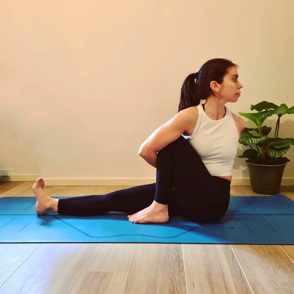 Marichyasana (Marichi’s pose) yoga for back - Sharp Muscle